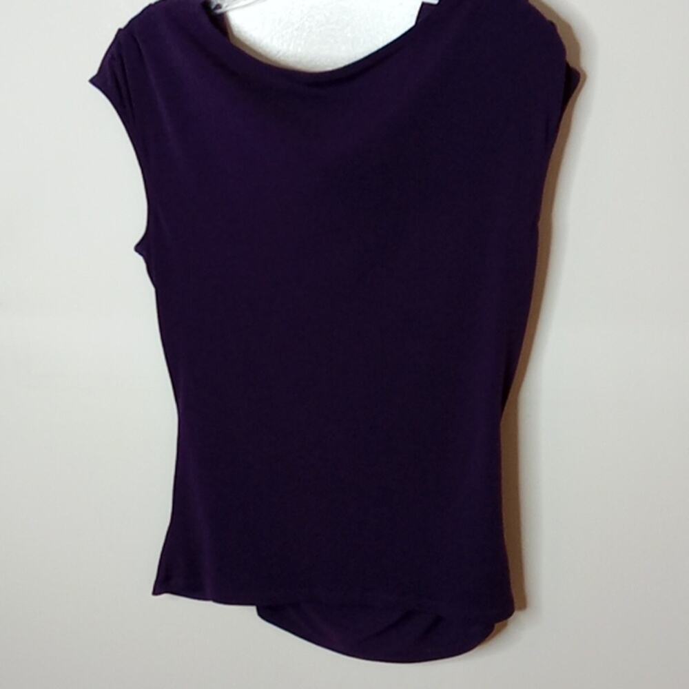 WORTHINGTON Women's Purple sleeveless cowlneck top with embellishment. Small. - Picture 5 of 8
